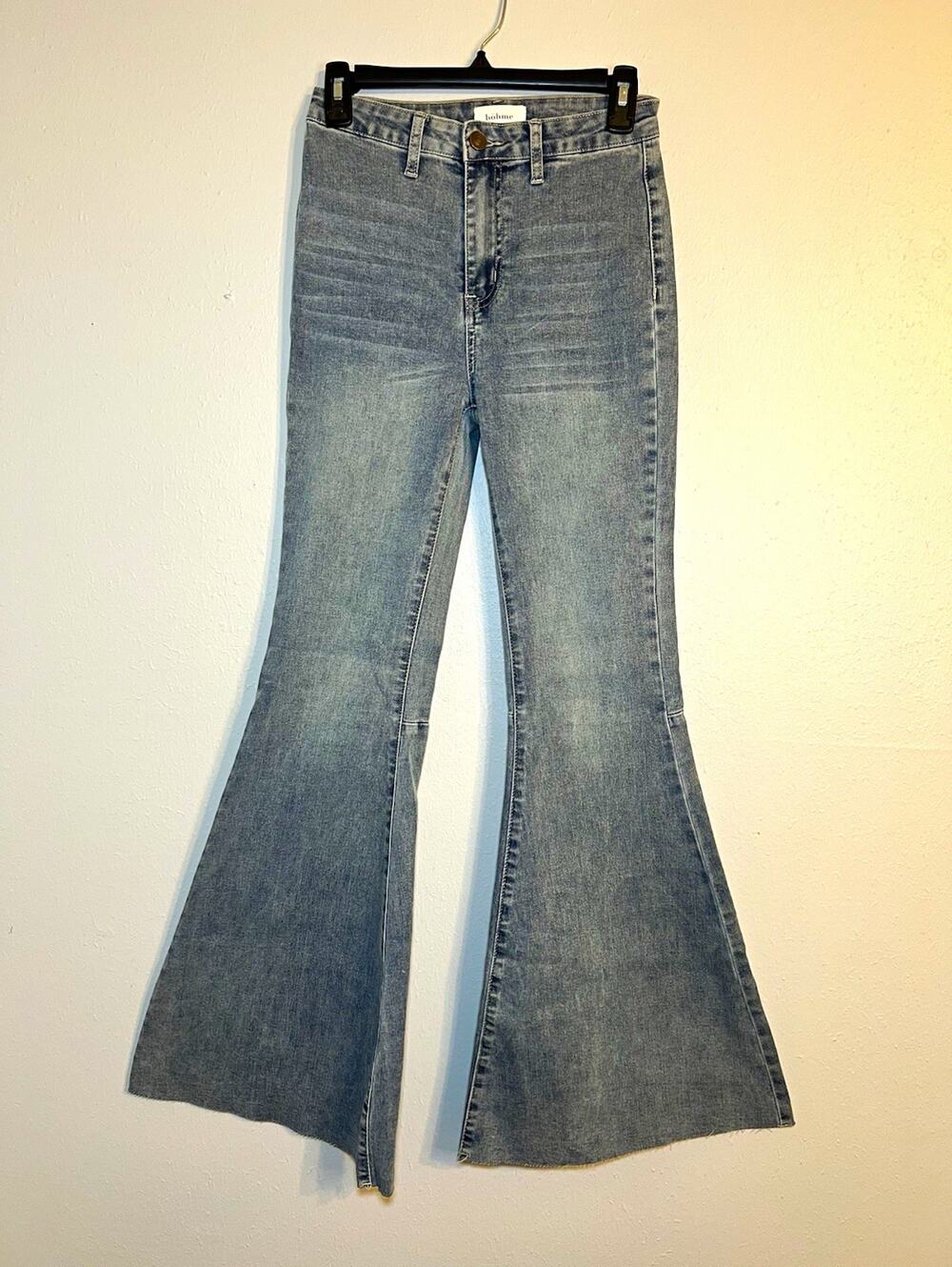 Bohme Women’s Blue Denim Flared Jeans Size S Stretch 5-Pocket WL19-2932